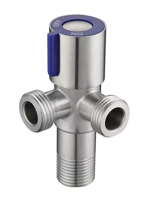 Blue Handle 90 ° Dual Outlet Three-Way бурч клапан