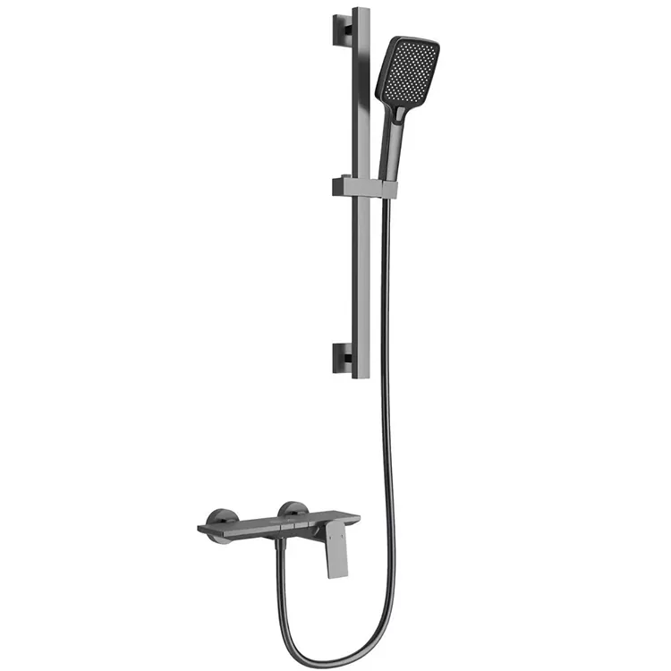 Gunmetal Grey Square Душ топтому жөнгө салынуучу слайд бар